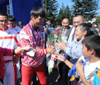 В Туве паралимпийца Михаила Оюна встретили как Национального Героя