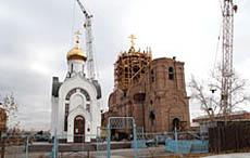 Строящийся православный храм на территории Кызыла. Фото Виталия Шайфулина