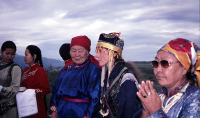 Night ceremony on the Khaiyrykan mountain. Second Shamanic Symposium. Tuva. 2003. Photo by Daniel Allgoewer