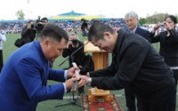 Head of Tuva received a karate black belt