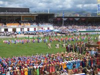 Тувинские чабаны участвуют в торжественном открытии праздника Наадам в Монголии