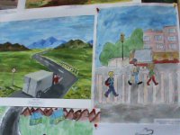 Дети Тувы рисуют дороги