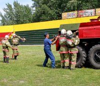 Тандинские добровольцы-пожарники 2-й раз побеждают на республиканских соревнованиях