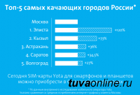 Кызыл вошел в топ-5 самых качающих городов России по данным Yota