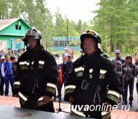 Юные пожарные Тувы на базе лагеря "Юность" оттачивали элементы пожарно-прикладного спорта