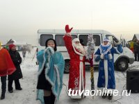 Ребята на Левобережных дачах водили новогодние хороводы с Дедом Морозом и символом 2017 года – Петухом