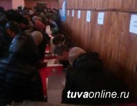 На границе России и Монголии в селе Хандагайты (Тува) активно проходит голосование за Президента РФ