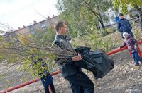 В Кызыле в праздничные дни вовсю ведутся посадки деревьев