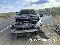 В Туве ремни безопасности спасли жизни пяти жителям, попавшим в аварию