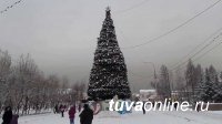 В Кызыле перекрыли улицу для установки главной ёлки 