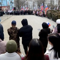 В Туве прошел митинг в поддержку российских военнослужащих