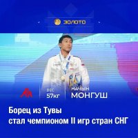 Борец из Тувы Начын Монгуш завоевал золотую медаль II Игр стран СНГ