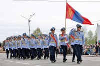 В шествии по случаю Дня Победы в Туве впервые участвовали пограничники Монголии