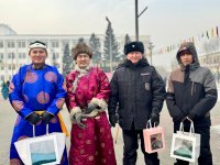 Во время празднования Шагаа сотрудник УМВД России по Кызылу занял призовое место в игре тевек 