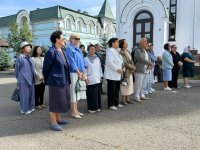 В  Кызыле на территории Воскресенского собора открыт памятник канонизированному императору Николаю II